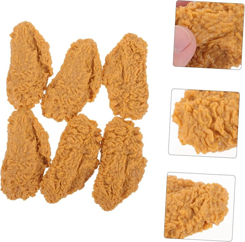 6Pcs Realistic Chicken Wing Food Models Display Props For Home Party Photography - Image 2
